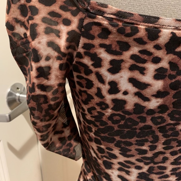 Cotton candy LA (bloomingdale) mesh leopard print top - Picture 5 of 6